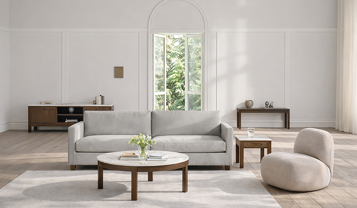 The Midfield Sofa Collection isn’t just about good looks, it’s built for real life. 